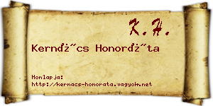 Kernács Honoráta névjegykártya